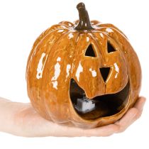 Product Ceramic Pumpkin Halloween LED Decoration 15cm Orange