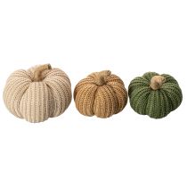 Product Knitted Decorative Pumpkins Set – Autumn Decor, 6 Pieces, 10cm & 8cm, Brown, Beige, Green