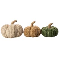 Product Knitted Decorative Pumpkins Set – Autumn Decor, 6 Pieces, 10cm & 8cm, Brown, Beige, Green