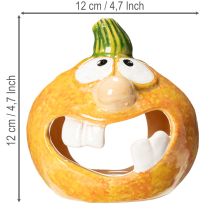 Product Pumpkin decorative figure and tealight holder, funny face, autumn decoration, 12cm, 2 pieces