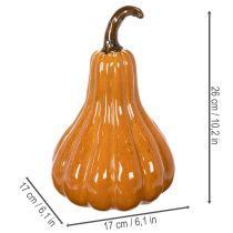 Product Pumpkin-Shaped Ceramic Decoration, 26cm, Warm Orange