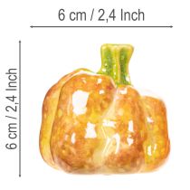 Product Decorative pumpkins for autumnal table decoration, 6cm, 2 pieces