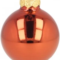 Product Mini Christmas balls glass rust red matt/glossy Ø2cm 44pcs