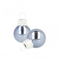 Product Mini Christmas Balls Glass Blue Matt/Shiny Ø2cm 44 pcs