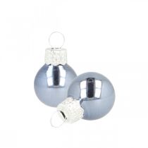 Product Mini Christmas balls glass blue matt/glossy Ø2cm 44 pieces