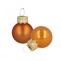 Product Mini Christmas balls glass orange matt/glossy Ø2cm 44p