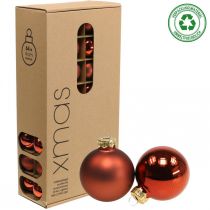 Product Christmas balls glass rust red balls matt/glossy Ø4cm 60p