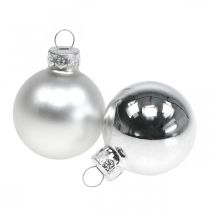 Product Christmas balls glass silver ball matt/glossy Ø4cm 60p