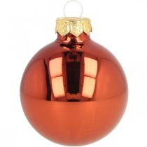 Christmas balls glass rust red matt shiny Ø5.5cm 26pcs