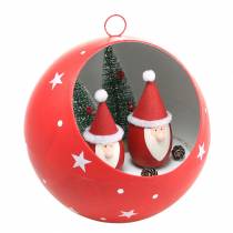 Product Christmas ball to hang Santa Clauses and LED red Ø20cm For batteries