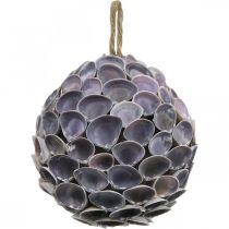 Product Shell ball Maritime decoration with shells Deco ball violet Ø12cm