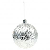 Ball plastic silver with lighting Ø20cm