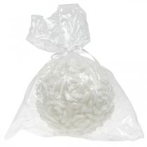 Product Ball candle with rose motif, table decoration for weddings and birthdays, 10.5cm, white