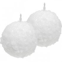 Advent candles, ball candle, snowball candles 80mm 4pcs