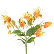 Product Artificial Gloriosa Flower Orange with Long Stems for Vases 80cm 3pcs