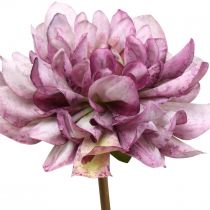 Product Artificial flower Dahlia Purple silk flower and bud H57cm