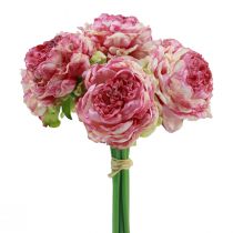 Product Artificial Flowers Decoration Artificial Peonies Pink Antique 27cm 7 Pcs