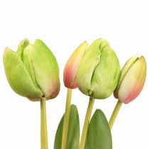 Artificial flowers tulip green, spring flower 48cm bundle of 5