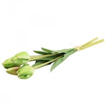 Product Artificial flowers tulip green, spring flower 48cm bundle of 5