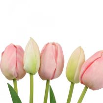 Product Artificial flowers tulip pink, spring flower 48cm bunch of 5