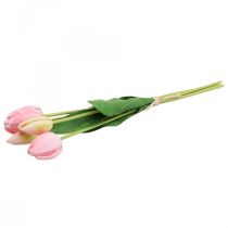 Product Artificial flowers tulip pink, spring flower 48cm bundle of 5