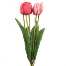 Artificial tulip red, spring flower 48cm bundle of 5
