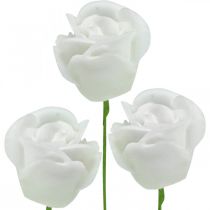 Product Artificial roses cream wax roses decorative roses wax Ø6cm 18 pcs
