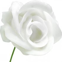 Product Artificial roses cream wax roses decorative roses wax Ø6cm 18 pcs