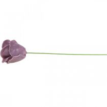 Product Artificial roses lilac wax roses decorative roses wax Ø6cm 18 pcs