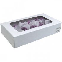 Product Artificial roses violet wax roses decorative roses wax Ø6cm 18 pcs