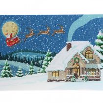 LED picture Christmas Santa Claus with sleigh LED wall picture 38x28cm