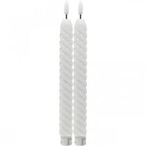 LED candles white timer real wax for battery 25cm 2pcs