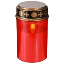 Product LED grave light with timer cemetery candle for battery red H12.5cm