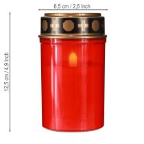 Product LED grave light with timer cemetery candle for battery red H12.5cm