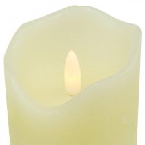 LED Candle Real Wax Cream For Battery With Timer H13cm