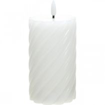 LED candle with timer white warm white real wax Ø7.5cm H15cm