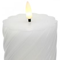 LED candle with timer white warm white real wax Ø7.5cm H15cm