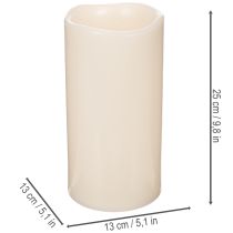 Product Large LED Candle for Battery with Timer Warm White 25cm Plastic