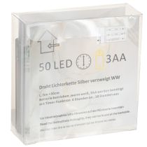 Product LED string lights, 50 bulbs, battery operated, 5m, warm white