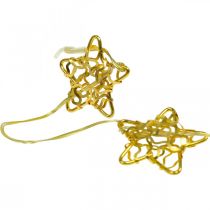 LED light chain stars micro LED timer inside gold 1.90m