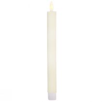 Product LED Pillar Candles with Timer Grooved Candles Cream 24.5cm 4pcs