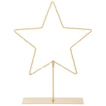 Product Gold Metal Star with 50 LED Lights, Battery Operated, Indoor Decoration, 33cm