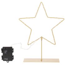 Product Metal Star Table Decoration with 50 LED Lights, Battery-Powered for Indoor Use, 33 cm, Gold