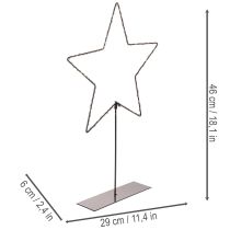 Product LED Star with Battery Compartment on Metal Base, 46cm, Black