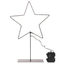 Product LED Star with Battery Compartment on Metal Base, 46cm, Black