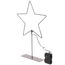 Product LED Star with Battery Compartment on Metal Base, 46cm, Black