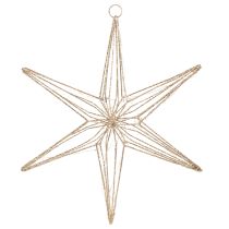 Product Deko LED Star Hanging Decoration Wire Frame with 40 Warm White LEDs - 42 cm