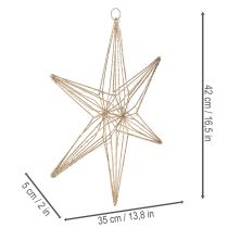 Product Deko LED Star Hanging Decoration with Wire, Warm White, 40 LEDs, 42 cm
