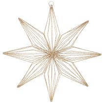 Product LED Wire Hanging Star Decoration, Battery-Powered, 51 cm, Gold, Indoor Use