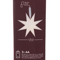 Product LED Star Decoration with Timer, Warm White, 38cm for Indoor and Covered Outdoor Use
